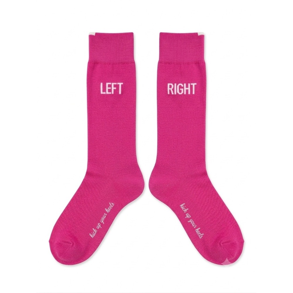 Kate Spade New York Knee High Socks Fuchsia Pink Left Right Novelty NWT One Size